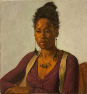 Portrait painting of young woman